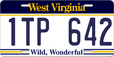 WV license plate 1TP642