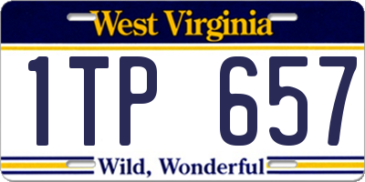 WV license plate 1TP657