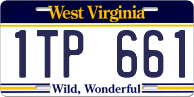 WV license plate 1TP661