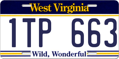 WV license plate 1TP663