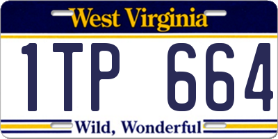 WV license plate 1TP664