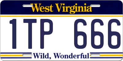 WV license plate 1TP666