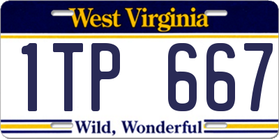 WV license plate 1TP667