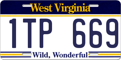 WV license plate 1TP669