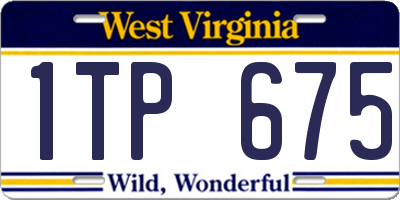 WV license plate 1TP675