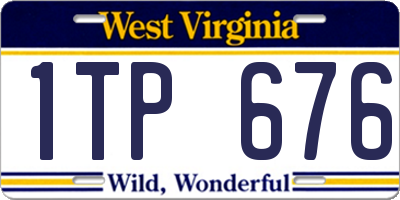 WV license plate 1TP676