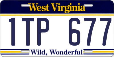 WV license plate 1TP677