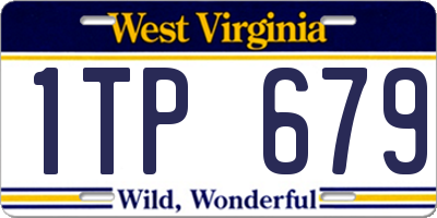 WV license plate 1TP679