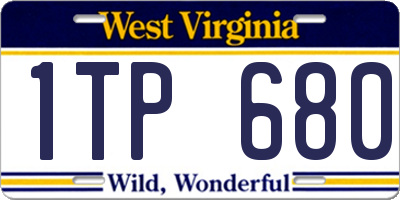 WV license plate 1TP680