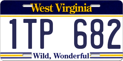 WV license plate 1TP682