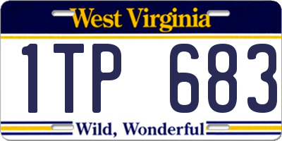 WV license plate 1TP683