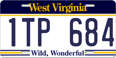 WV license plate 1TP684