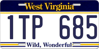WV license plate 1TP685