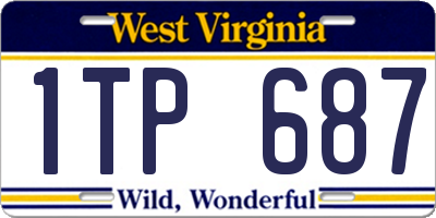 WV license plate 1TP687