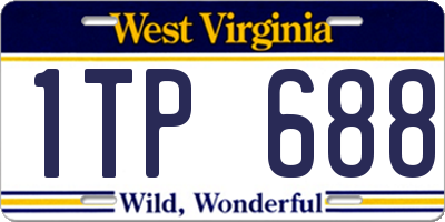 WV license plate 1TP688