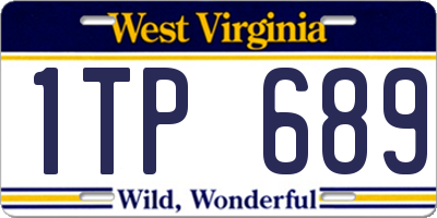 WV license plate 1TP689