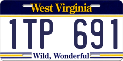 WV license plate 1TP691