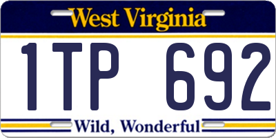 WV license plate 1TP692