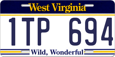 WV license plate 1TP694