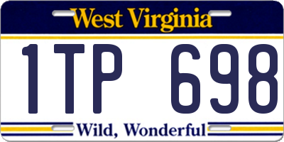 WV license plate 1TP698