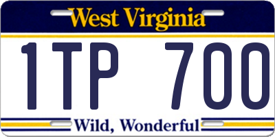 WV license plate 1TP700