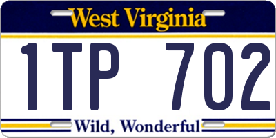 WV license plate 1TP702