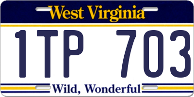 WV license plate 1TP703
