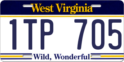 WV license plate 1TP705