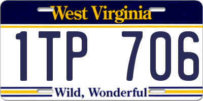 WV license plate 1TP706