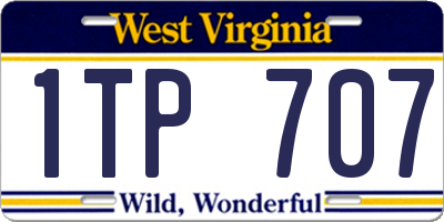 WV license plate 1TP707