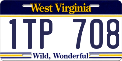 WV license plate 1TP708