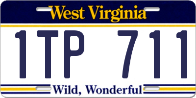 WV license plate 1TP711