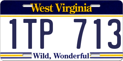 WV license plate 1TP713
