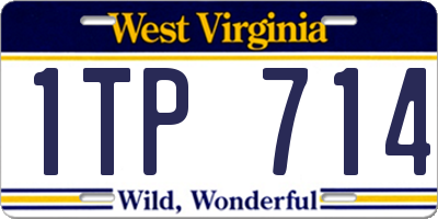 WV license plate 1TP714