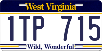 WV license plate 1TP715