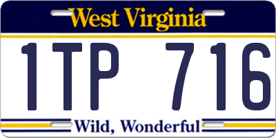 WV license plate 1TP716