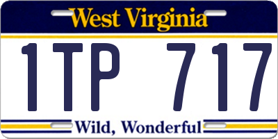 WV license plate 1TP717