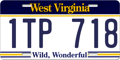 WV license plate 1TP718
