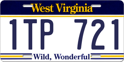 WV license plate 1TP721