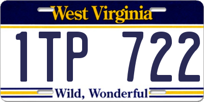 WV license plate 1TP722