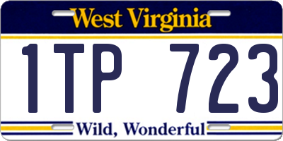 WV license plate 1TP723