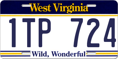 WV license plate 1TP724