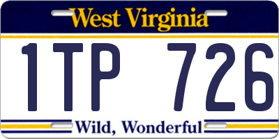 WV license plate 1TP726