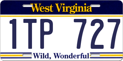 WV license plate 1TP727