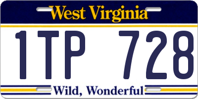 WV license plate 1TP728
