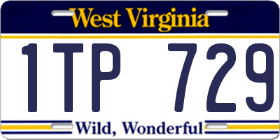 WV license plate 1TP729
