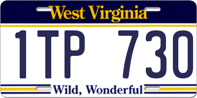 WV license plate 1TP730