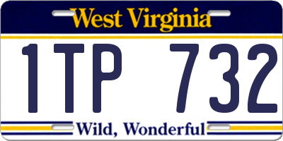 WV license plate 1TP732