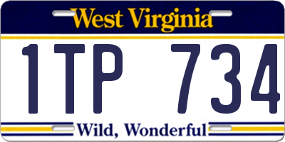 WV license plate 1TP734