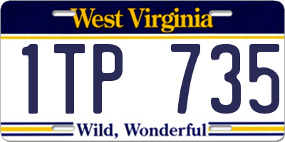 WV license plate 1TP735
